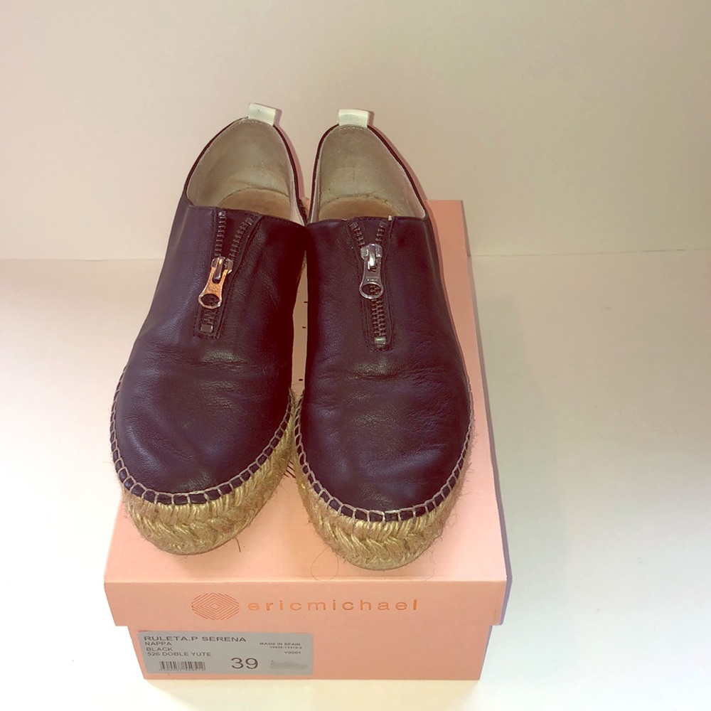 Leather black Eric Michael Espadrilles